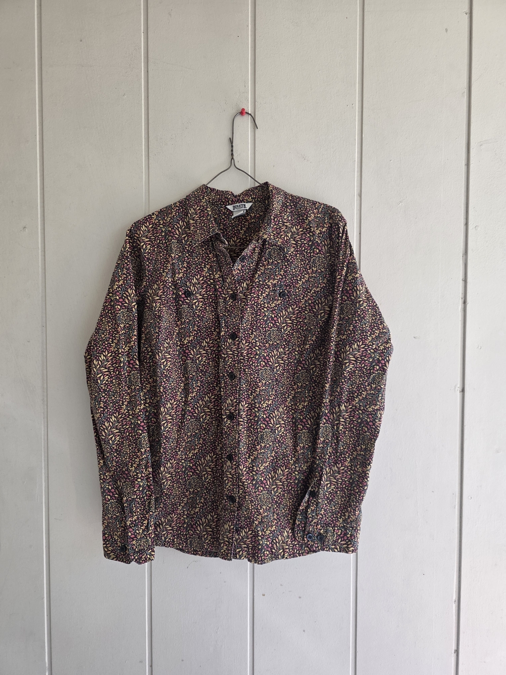 Duluth Trading Co Womens PrintMaker Poplin Long Sleeve Shirt Medium